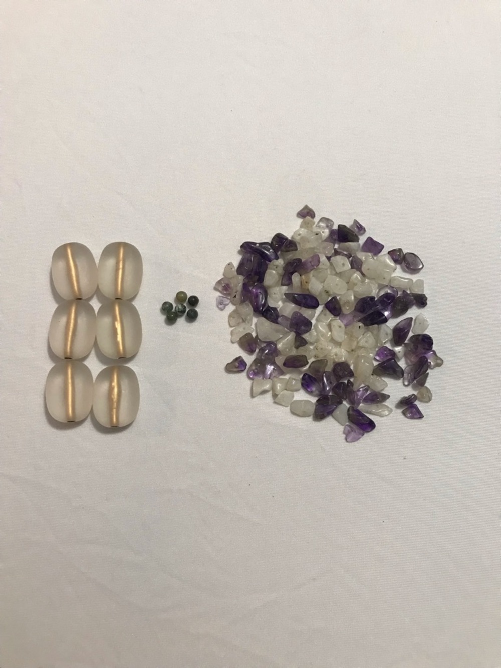 Real Green Stone Amethyst Quartz Frosted Glass Bead Lot Jewelry Making Lot